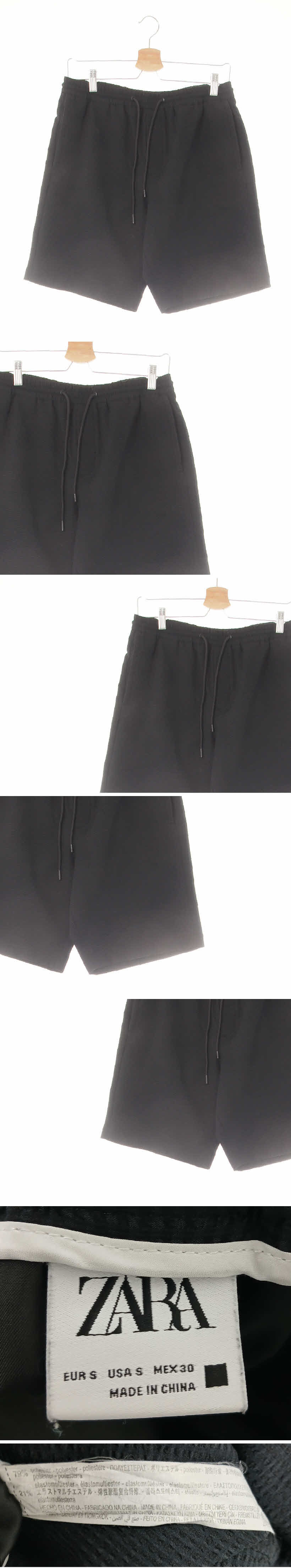 자라 시어서커밴딩하프팬츠 자라 블랙 시어서커밴딩하프팬츠