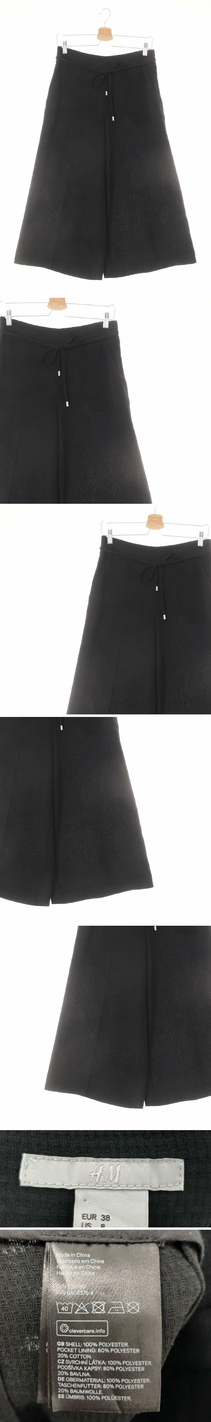 h&m 와이드9부와플팬츠 h&m 블랙 와이드9부와플팬츠