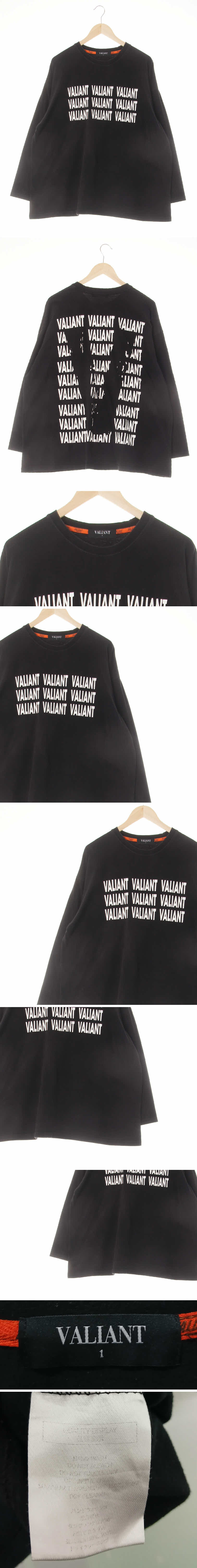 valiant 루즈핏7부티 valiant 블랙 레터링패턴 면 루즈핏7부티