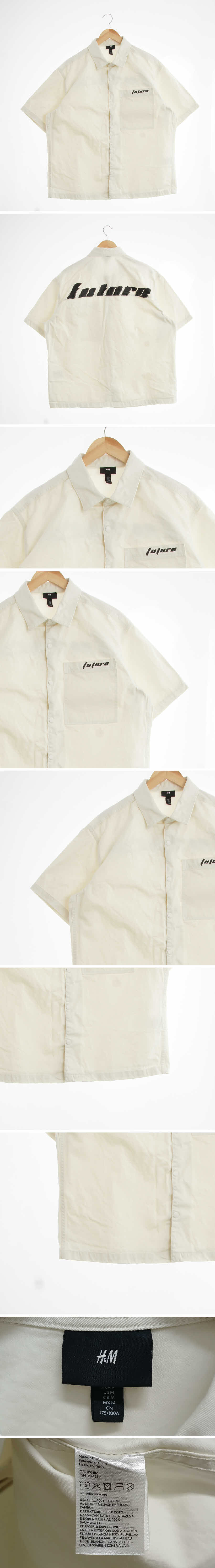 h&m 스텐실레터링루즈반팔셔켓 h&m 아이보리 프린팅 면 스텐실레터링루즈반팔셔켓