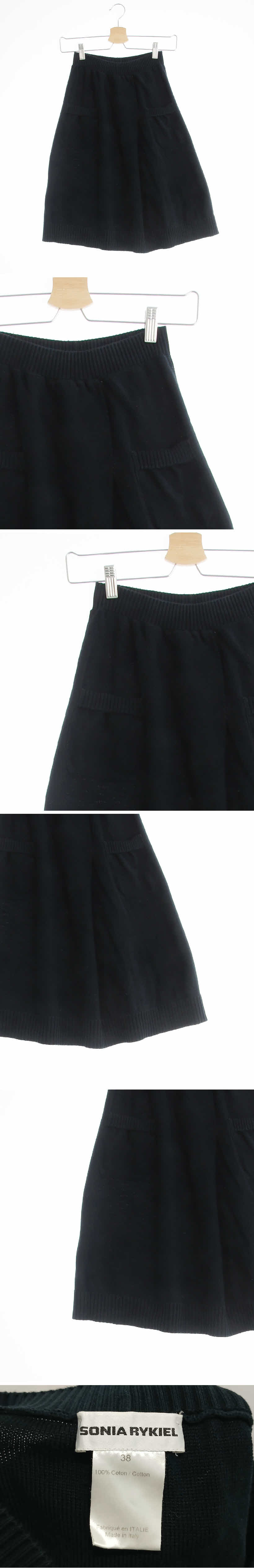 sonia rykiel 스티치핀턱니트스커트 sonia rykiel 네이비 면 스티치핀턱니트스커트