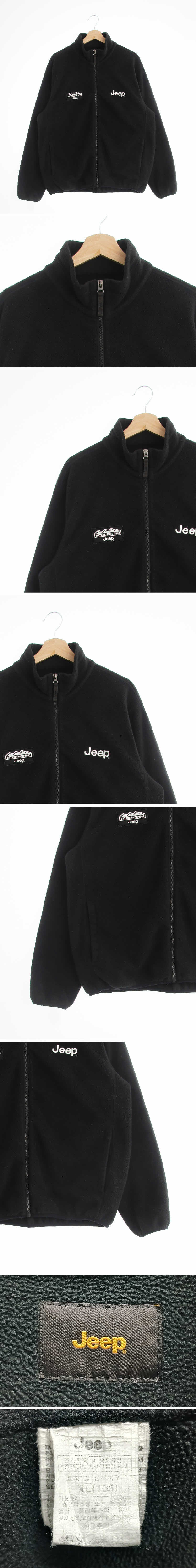 Jeep 자수로고후리스집업 Jeep 블랙 자수로고후리스집업