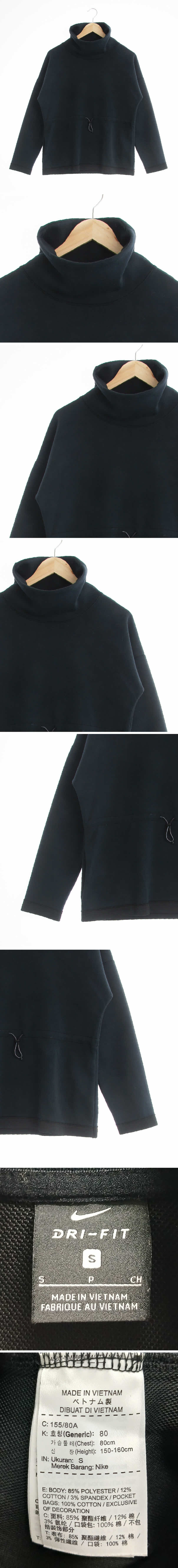나이키 하이넥가오리핏긴팔티 나이키 블랙 면혼방 하이넥가오리핏긴팔티