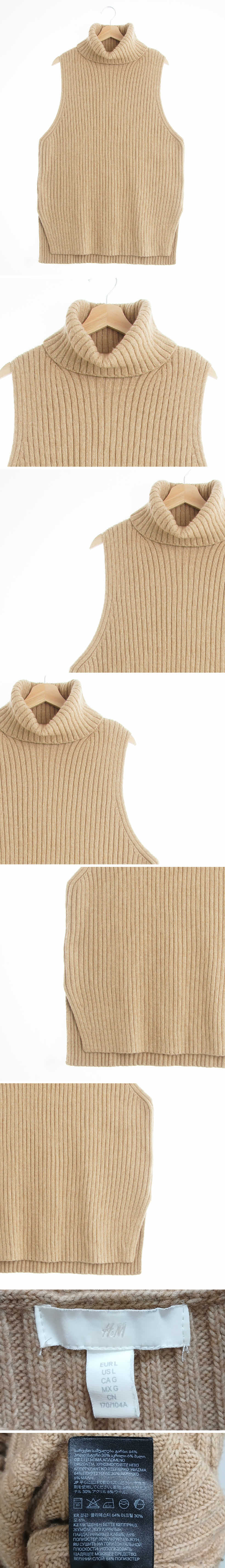 h&m 터틀넥니트조끼 h&m 브라운 터틀넥니트조끼