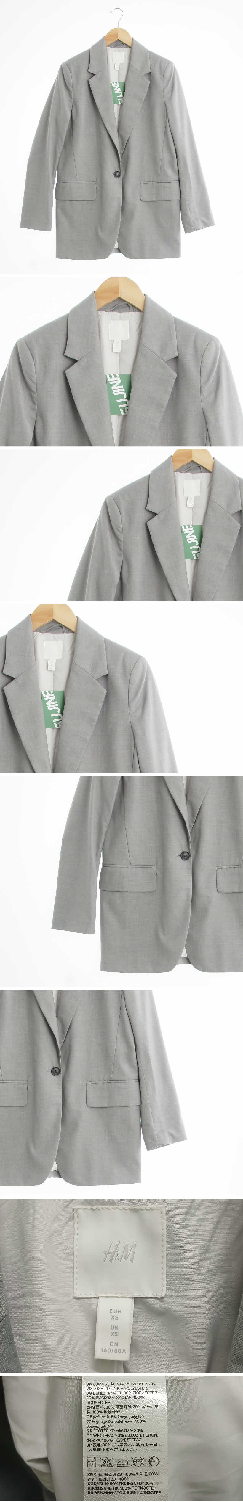 h&m 원버튼자켓 h&m 그레이 원버튼자켓