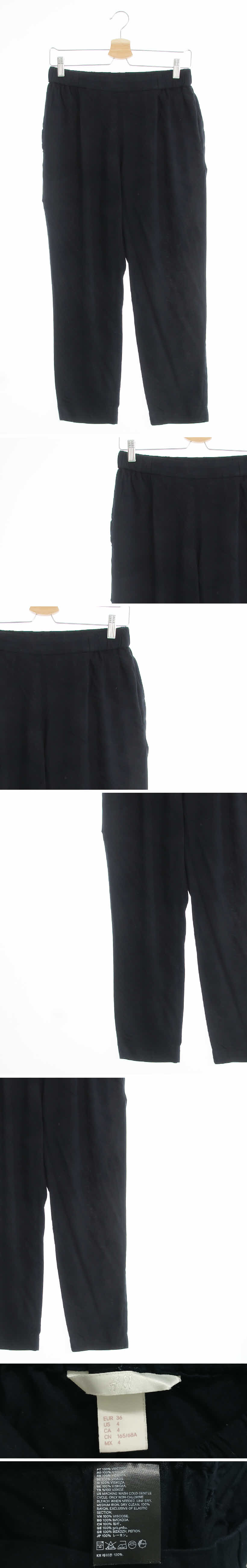 h&m 밴딩슬랙스 h&m 블랙 비스코스 밴딩슬랙스