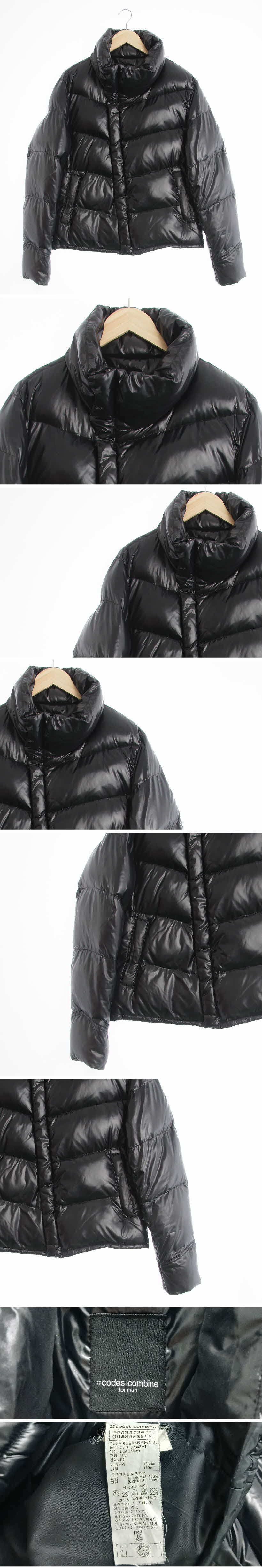 코데즈컴바인 블랙 글로시언발퀼팅패딩점퍼