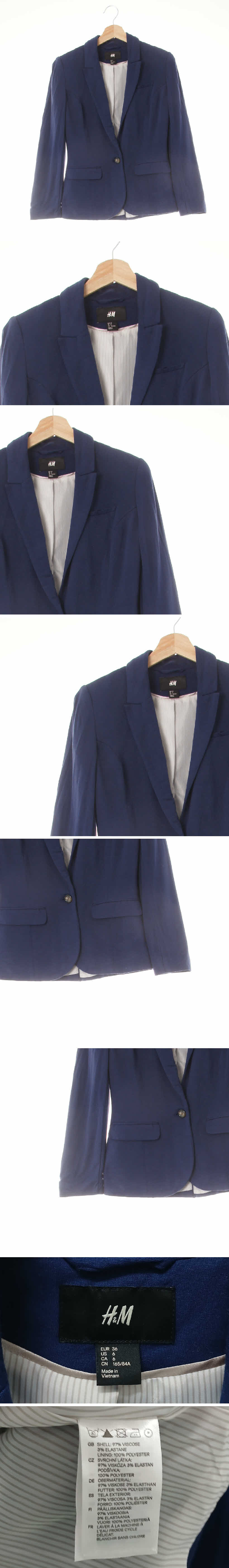 h&m 원버튼패디드블레이저 h&m 네이비 원버튼패디드블레이저