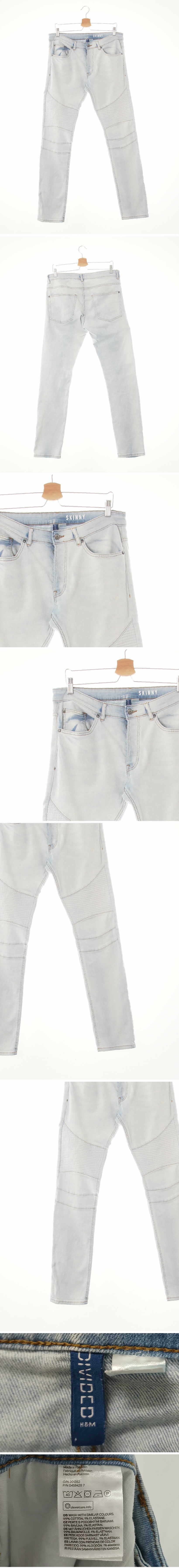 h&m 절개스티치워싱진 h&m 연청 데님 절개스티치워싱진