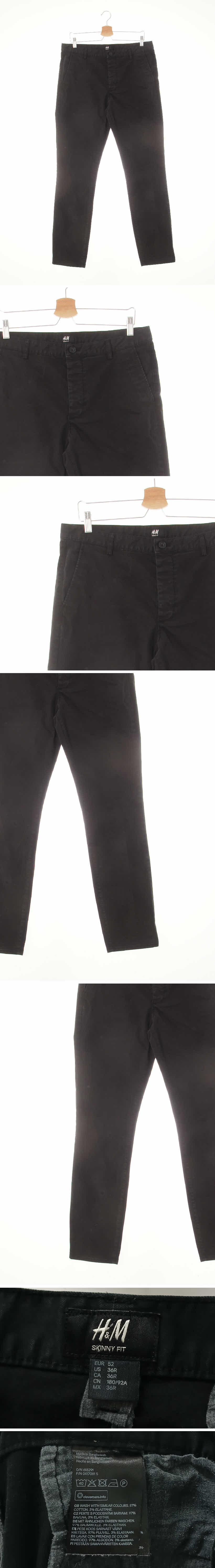 h&m 블랙 면혼방 스트레치워싱팬츠