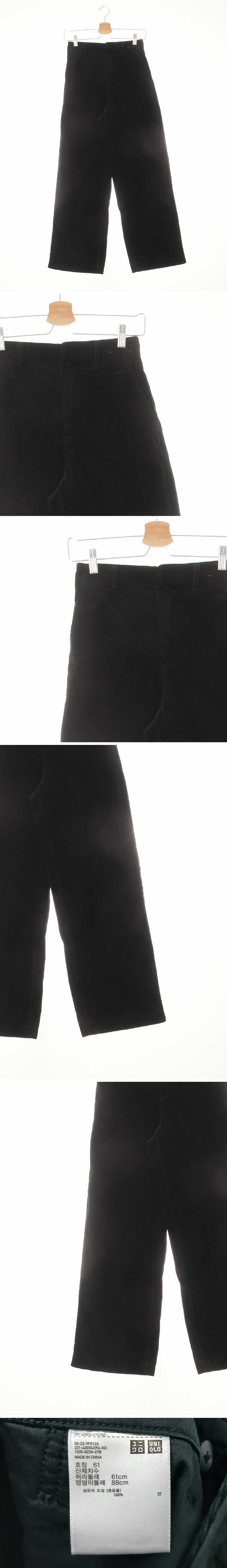 유니클로 와이드핏리브드팬츠 유니클로 블랙 골덴 와이드핏리브드팬츠