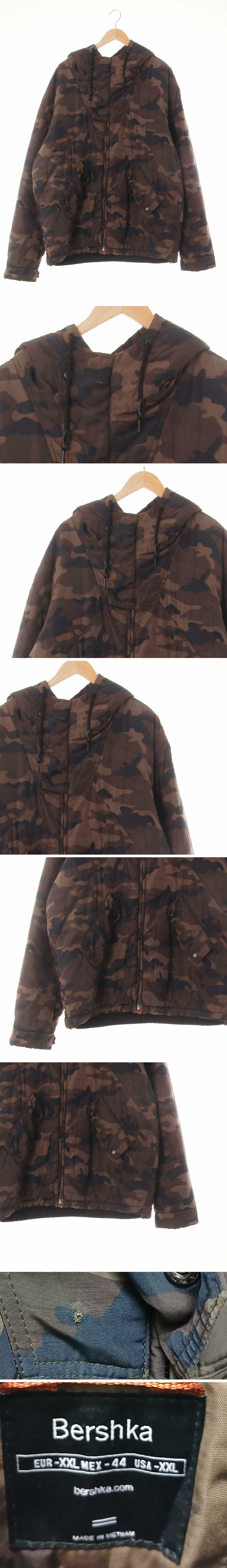 bershka 하이넥밀리터리패딩자켓 bershka 다크어스그린올리브드랩그린 카모 하이넥밀리터리패딩자켓