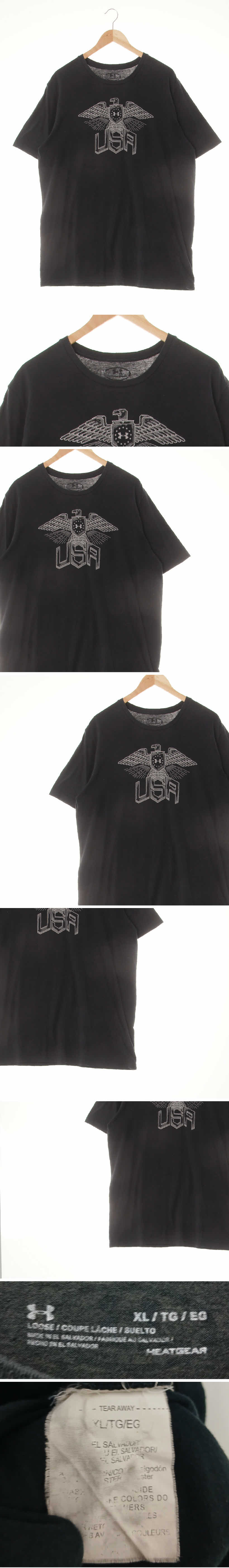 언더아머 USA루즈핏반팔티 언더아머 빈티지블랙 면혼방 USA루즈핏반팔티