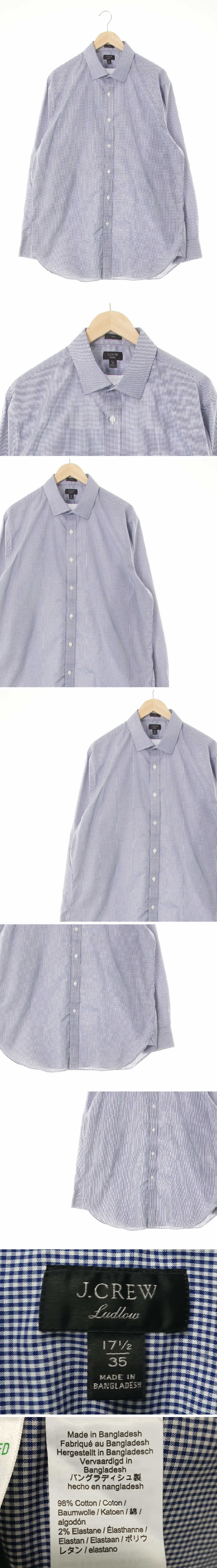 jcrew 레귤러핏정장셔츠 jcrew 화이트네이비 체크 면혼방 레귤러핏정장셔츠