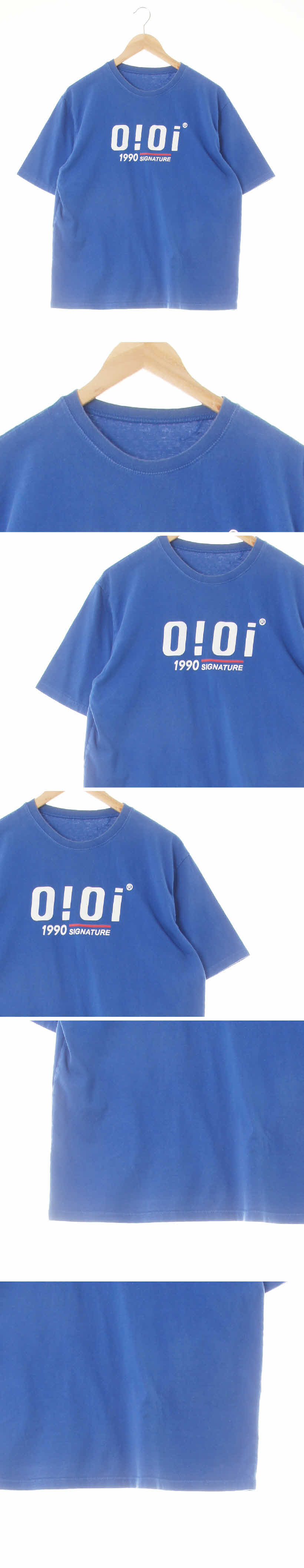 oioi 클래식블루 프린팅 면혼방 1990시그니처로고반팔티
