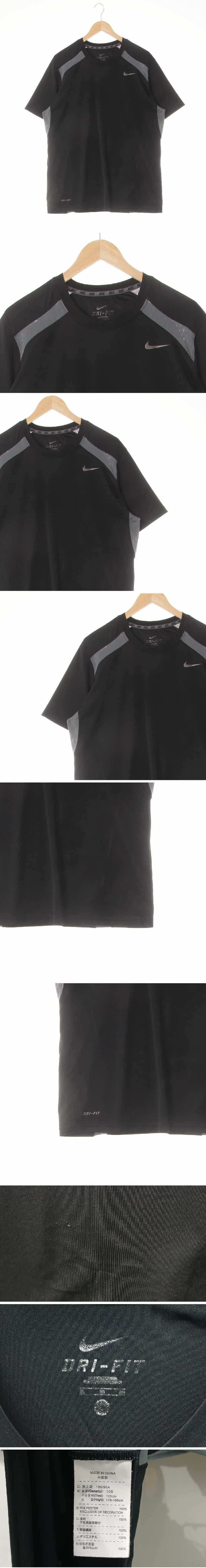 나이키 블랙 프린팅 드라이핏 투톤로고스포츠반팔티