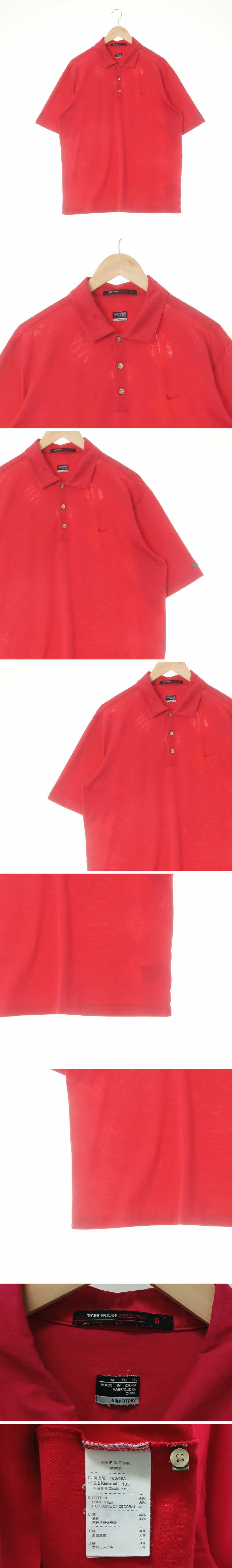 나이키타이거우즈 로고루즈반팔카라티 나이키타이거우즈 브라이트로즈레드 면혼방 로고루즈반팔카라티
