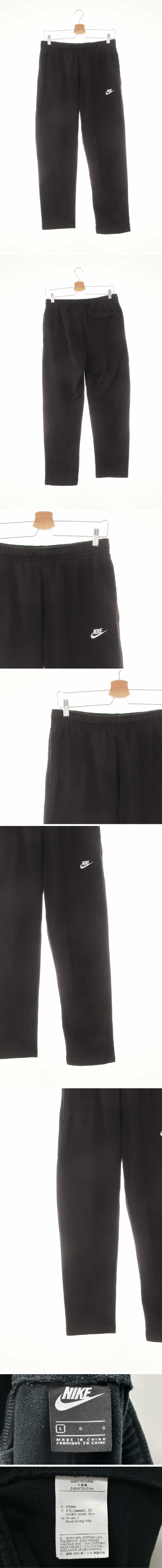 나이키 로고일자트레이닝팬츠 나이키 블랙 면혼방 로고일자트레이닝팬츠