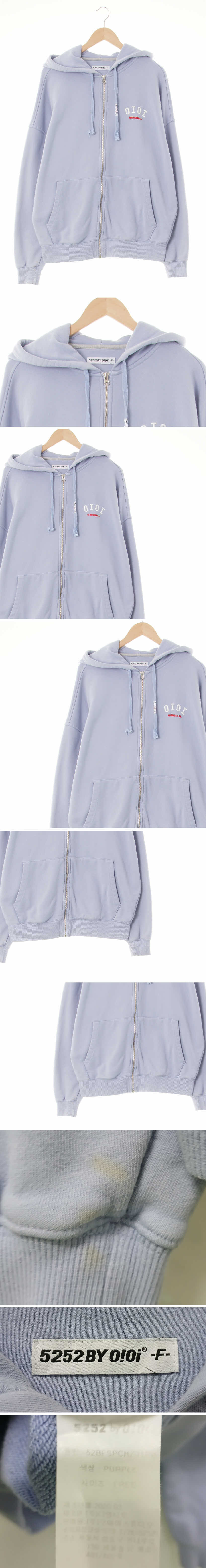 oioi 스카이블루 면 오버핏후드집업점퍼