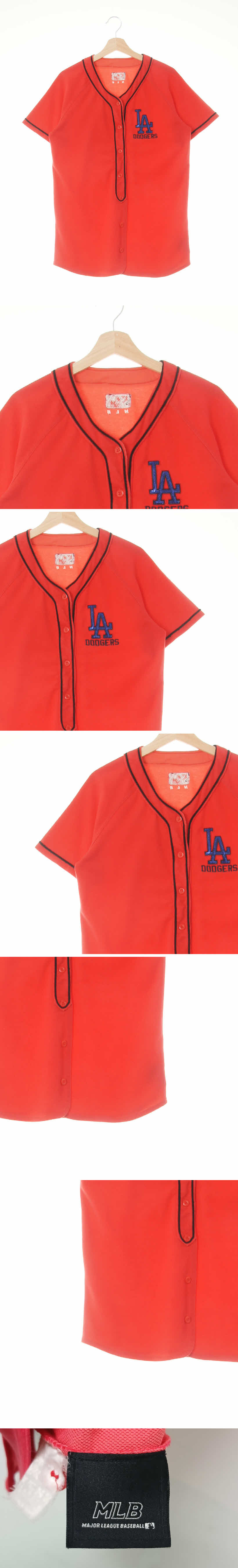 MLB 비즈로고레글런야구반팔티 MLB 레드 면혼방 비즈로고레글런야구반팔티
