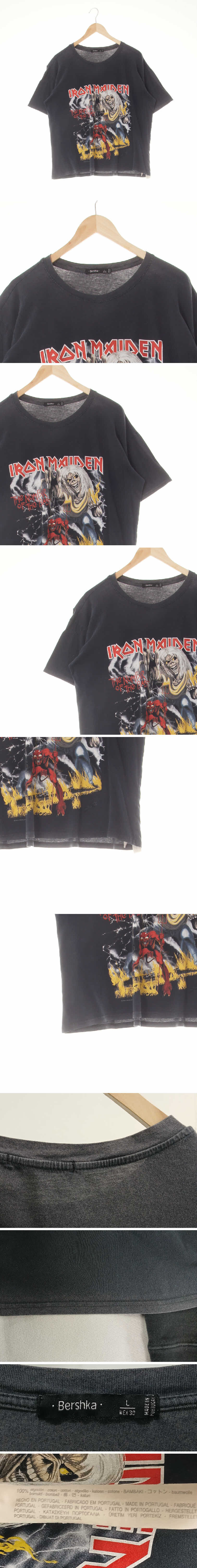 bershka 애니루즈워싱반팔티 bershka 차콜 프린팅 면 애니루즈워싱반팔티
