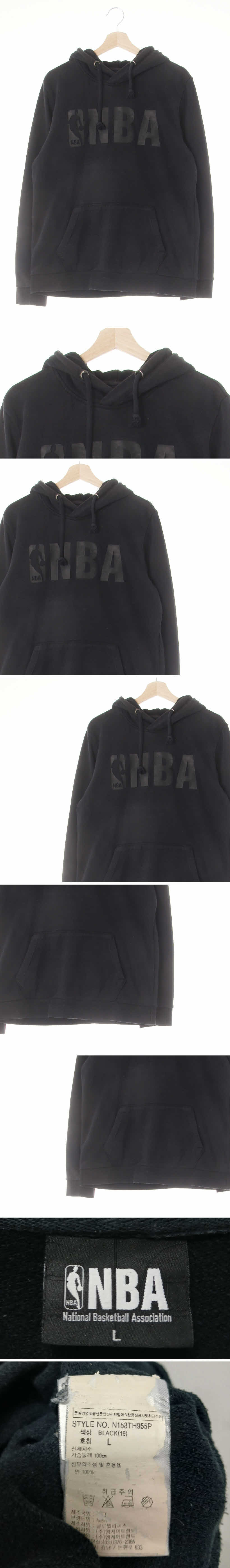 NBA 빅로고후드티 NBA 블랙 면 빅로고후드티
