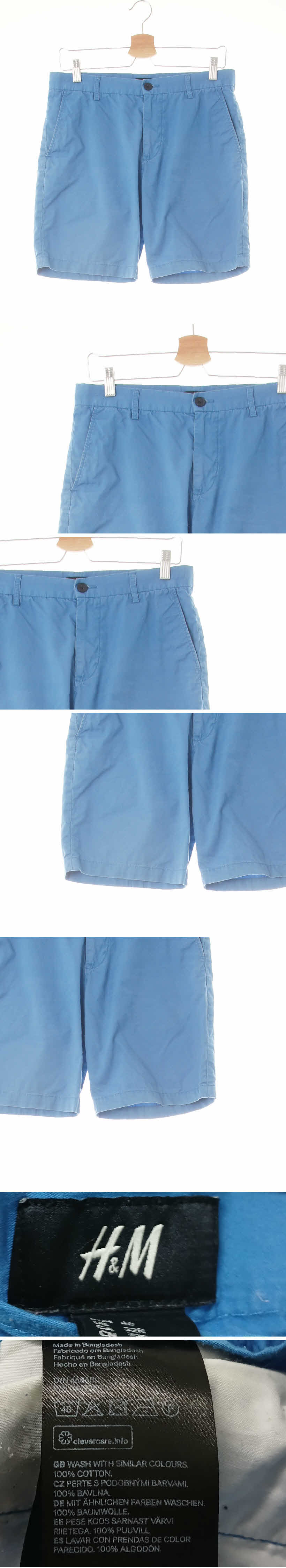 h&m 클래식치노숏츠 h&m 세레니티블루 면 클래식치노숏츠