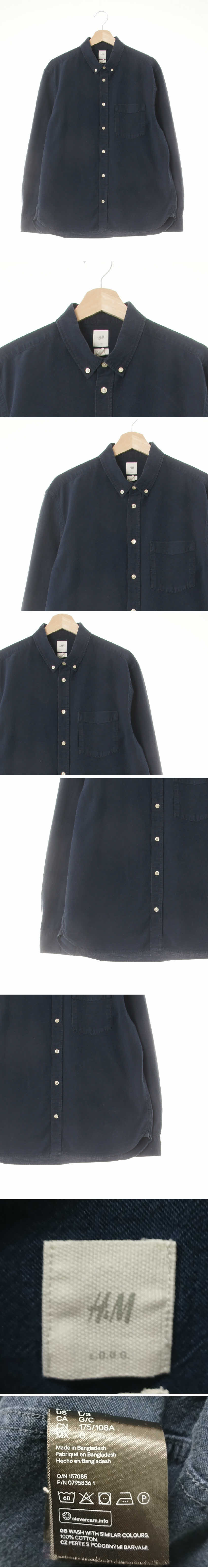 h&m 포켓심플셔츠 h&m 네이비 면 포켓심플셔츠