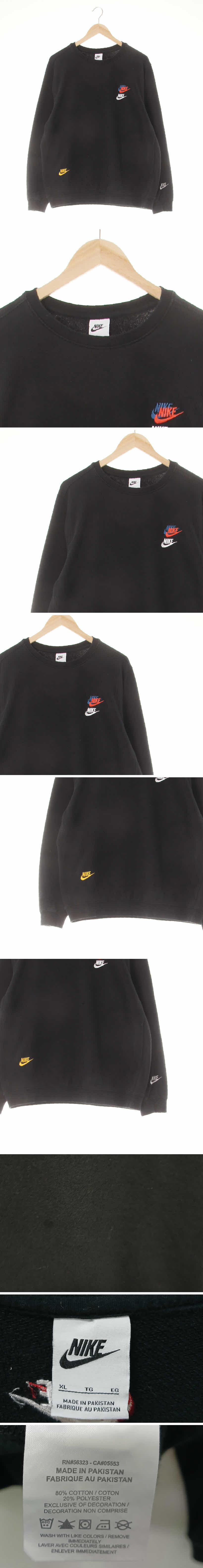 나이키 멀티로고스웨트셔츠 나이키 블랙 면혼방 멀티로고스웨트셔츠