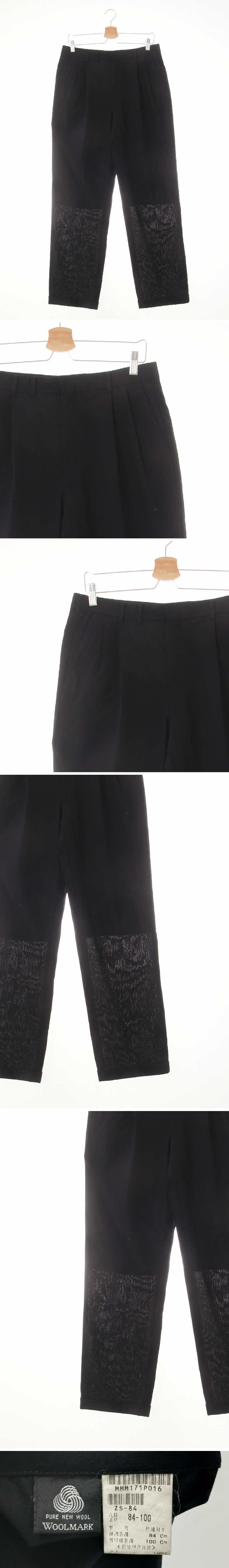 갤럭시 더블핀턱카브라팬츠 갤럭시 블랙 울 더블핀턱카브라팬츠