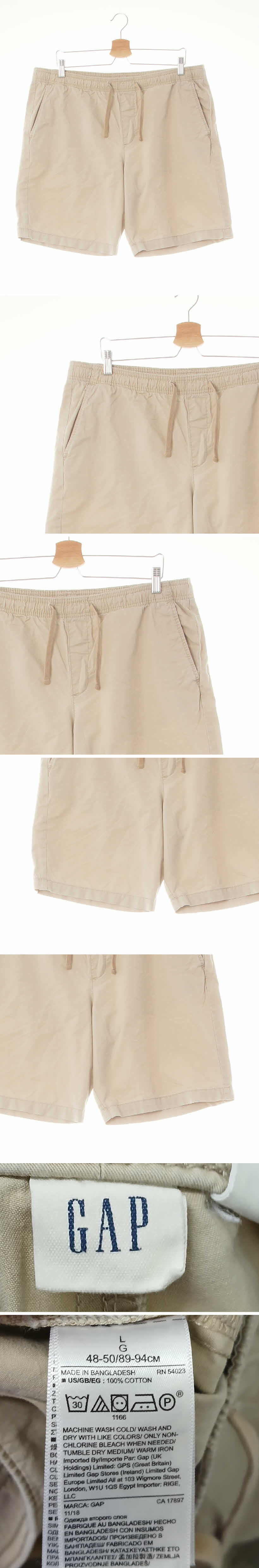 gap 아몬드오일베이지 면 베이직워크반바지