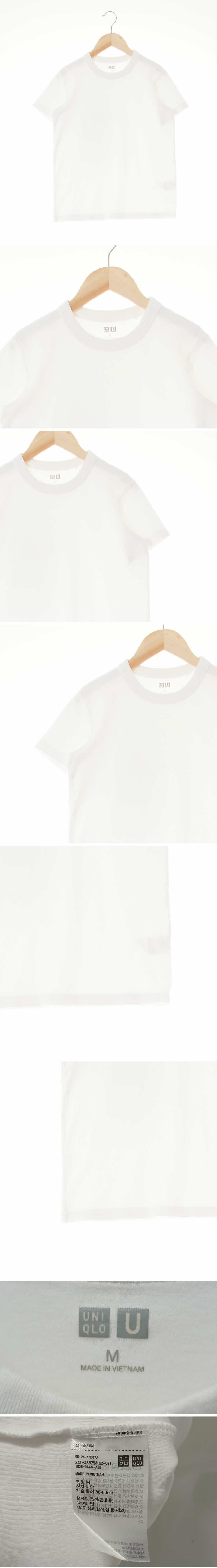 유니클로 라운드넥기본반팔티 유니클로 화이트 면 라운드넥기본반팔티