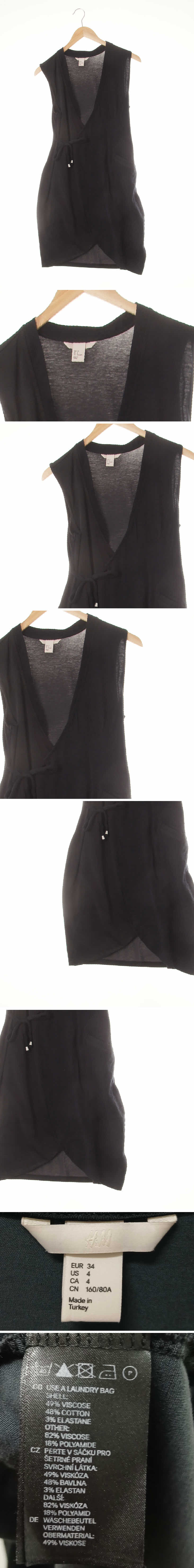 h&m 랩롱리본타이베스트 h&m 블랙 비스코스혼방 랩롱리본타이베스트