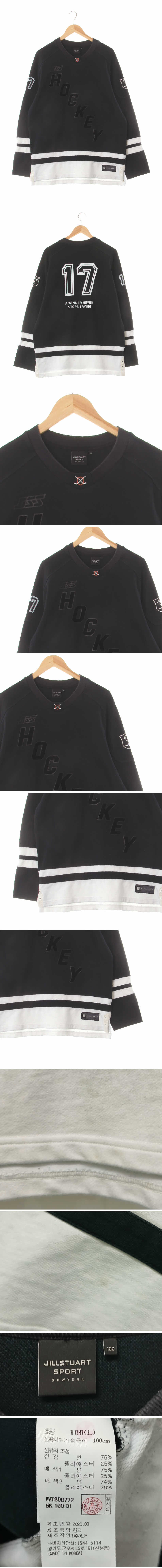 질스튜어트 hockey넘버17맨투맨티 질스튜어트 블랙 면혼방 hockey넘버17맨투맨티