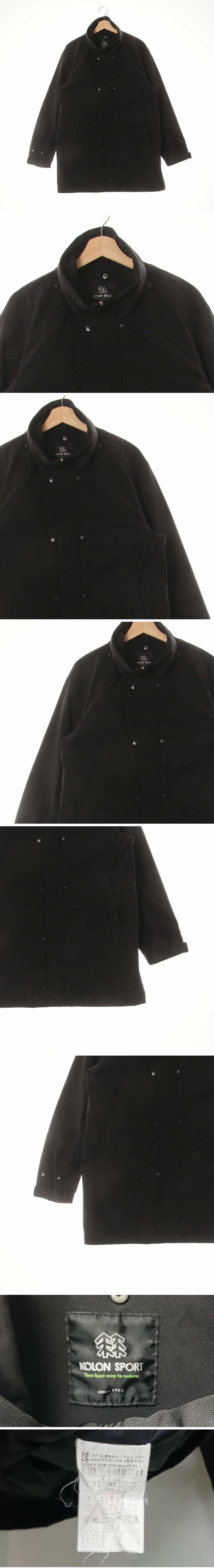 코오롱스포츠 루즈핏하이넥롱바람막이재킷 코오롱스포츠 블랙 루즈핏하이넥롱바람막이재킷
