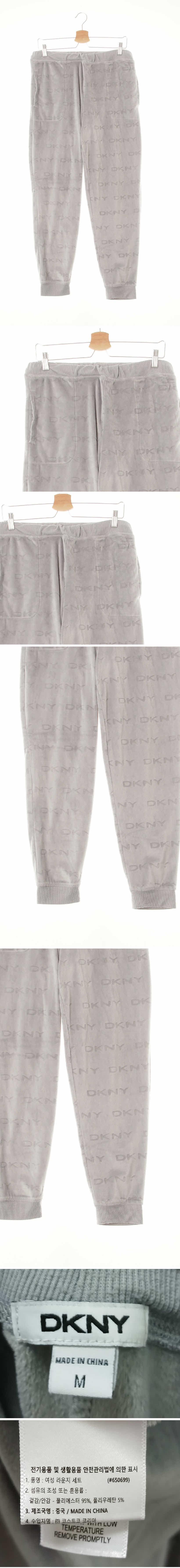 dkny 벨벳조거트레이닝팬츠 dkny 그레이 레터링로고패턴 벨벳조거트레이닝팬츠