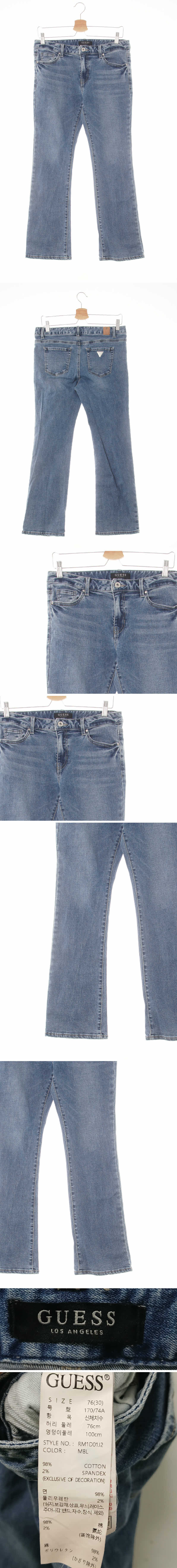 Guess 워싱미들부츠컷진 Guess 중청 데님 워싱미들부츠컷진