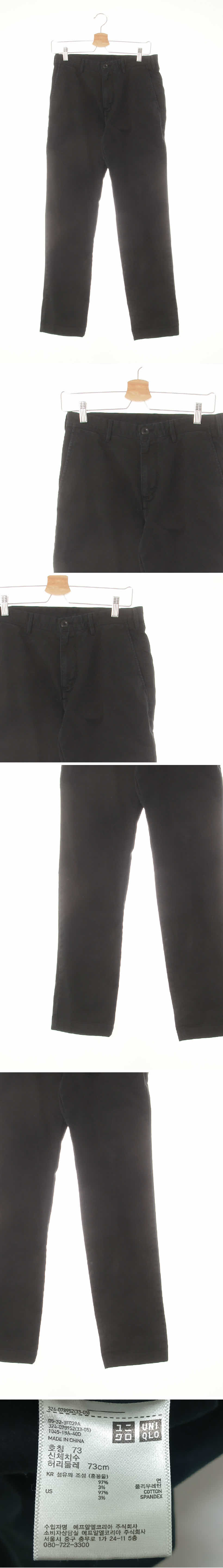 유니클로 치노베이직팬츠 유니클로 블랙 면혼방 치노베이직팬츠