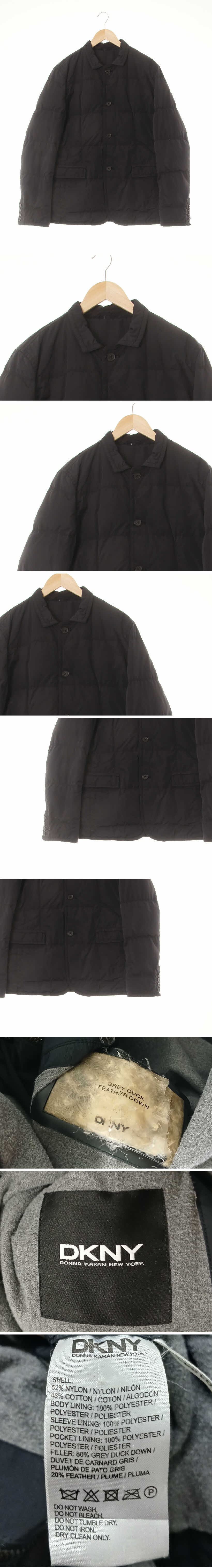 dkny 블랙 덕다운 모던스티치패딩자켓