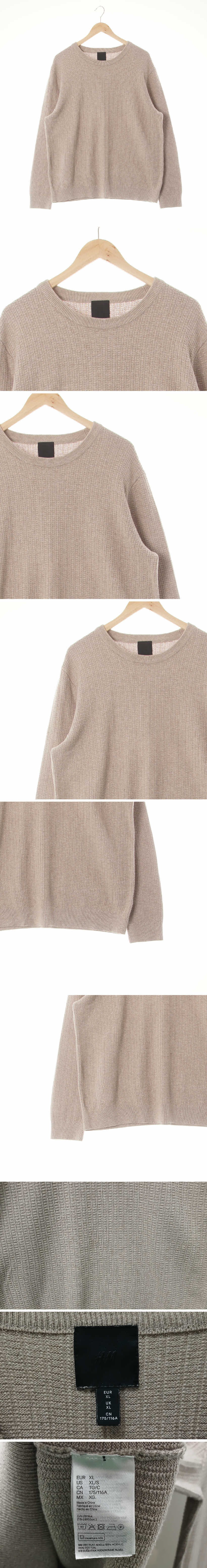 h&m 트윌라운드넥니트 h&m 모카 면혼방 트윌라운드넥니트