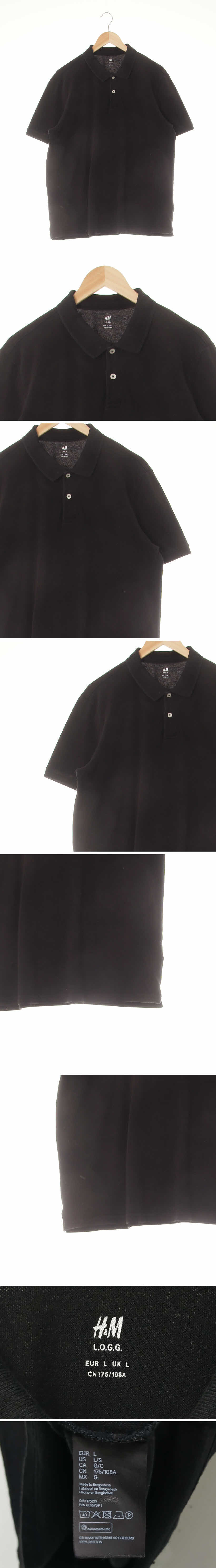 h&m 반소매기본카라티 h&m 블랙 면 반소매기본카라티