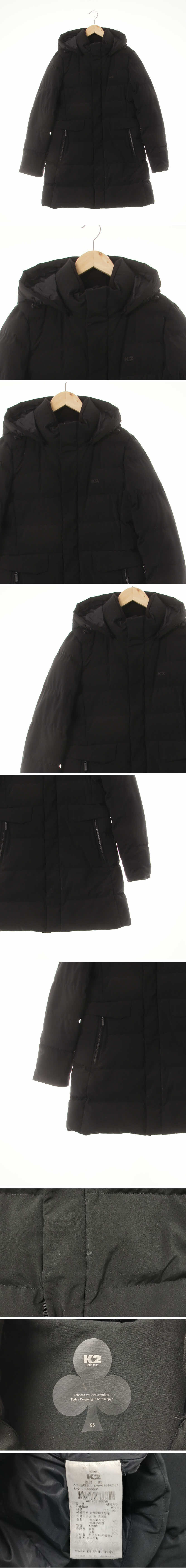k2 헤비후드슬림롱패딩점퍼 k2 블랙 프린팅 구스다운 헤비후드슬림롱패딩점퍼
