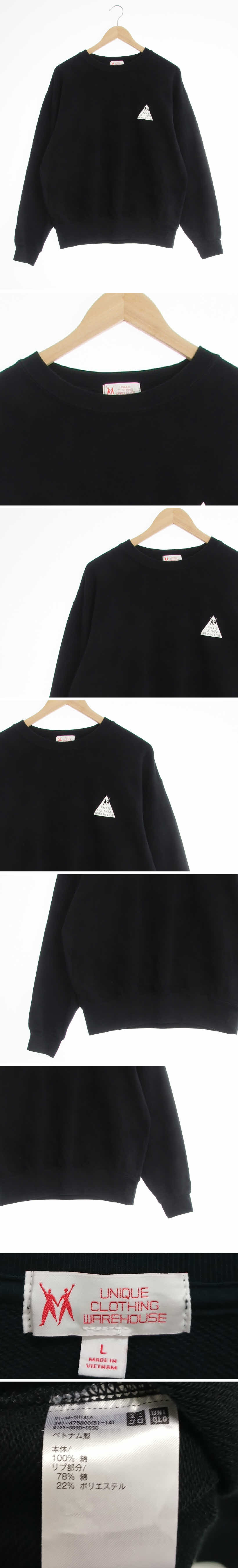 uniqueclothingwarehouse 트라이앵글레터링맨투맨 uniqueclothingwarehouse 블랙 면 트라이앵글레터링맨투맨