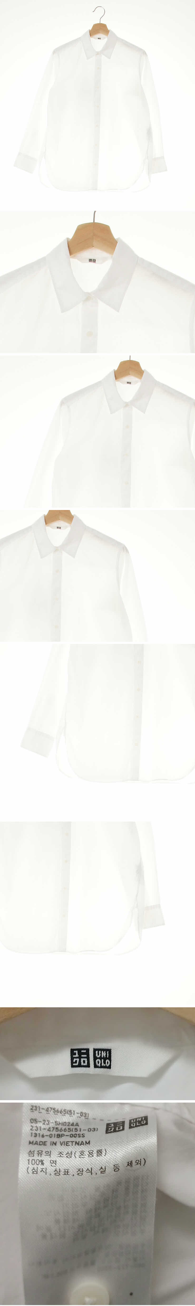 유니클로 심플셔츠 유니클로 화이트 면 심플셔츠