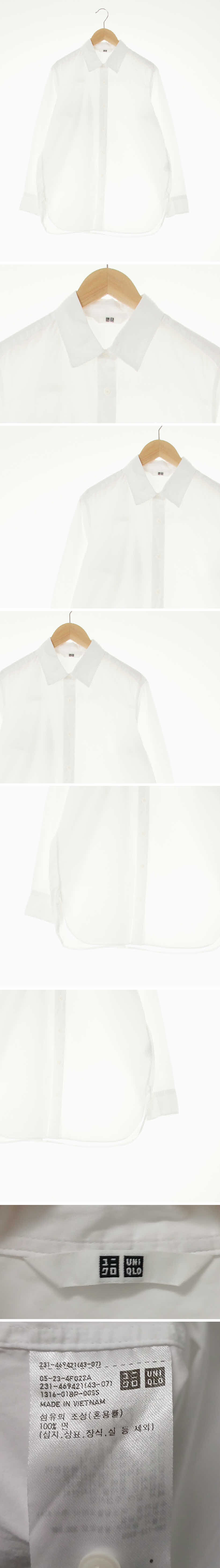 유니클로 긴팔셔츠 유니클로 화이트 면 긴팔셔츠