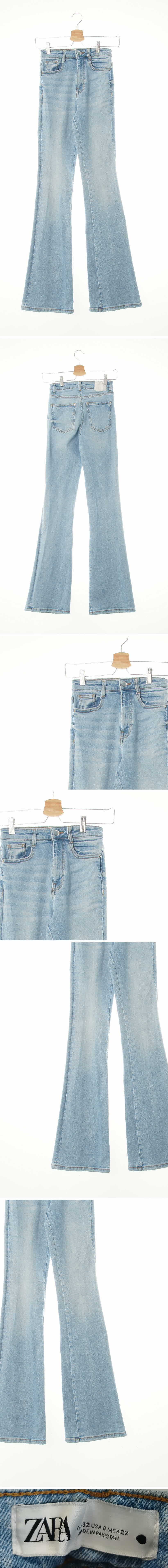자라 하이맥시플레어진 자라 연청 데님 하이맥시플레어진