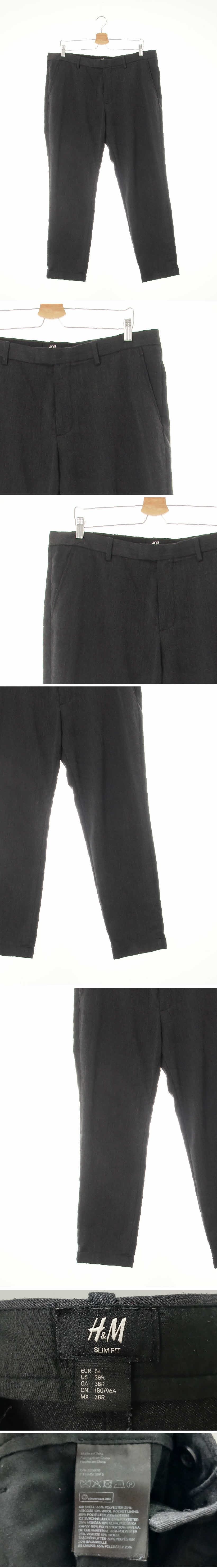 h&m 카브라슬랙스팬츠 h&m 차콜 카브라슬랙스팬츠
