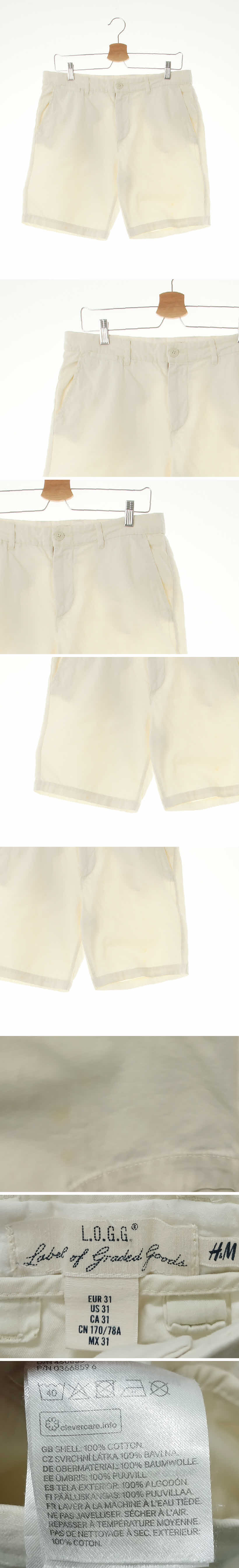 h&m 베이직치노숏츠 h&m 아이보리 면 베이직치노숏츠