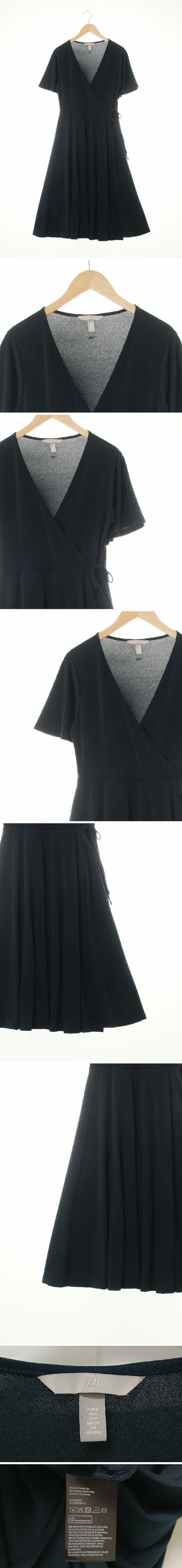 h&m 스트링랩플레어반팔원피스 h&m 네이비 스트링랩플레어반팔원피스