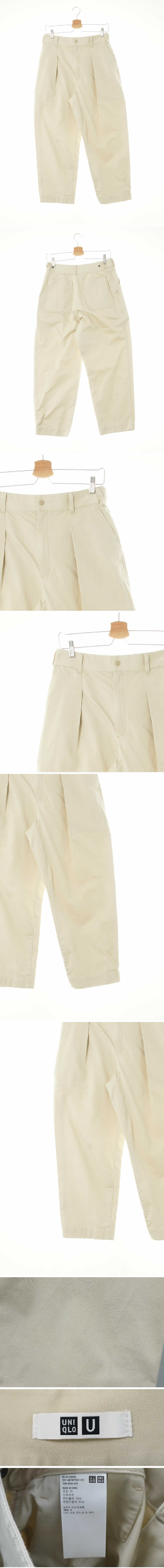 유니클로 핀턱빅포켓배기팬츠 유니클로 더블크림 면 핀턱빅포켓배기팬츠